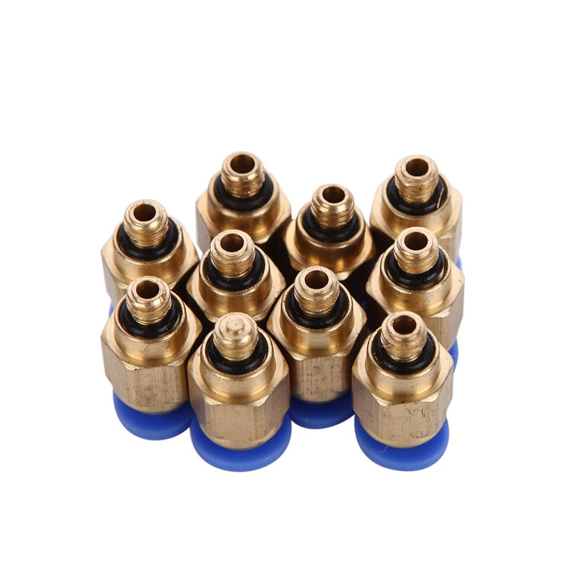 [Australia - AusPower] - Eowpower 10 Pcs PC4-M5 Pneumatic Air Straight Quick Fitting 4mm thread M5 One touch hose Connector 