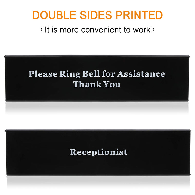 [Australia - AusPower] - Desk Service Dinner Bell Metal Construction Call Bell and Double-Side No Receptionist Sign Please Ring Bell Sign for Service Assistance for Hotels Schools Restaurants Reception Areas (Sliver Bell) Sliver Bell 