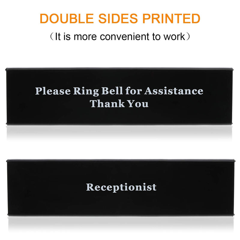 [Australia - AusPower] - Desk Service Dinner Bell Metal Construction Call Bell and Double-Side No Receptionist Sign Please Ring Bell Sign for Service Assistance for Hotels Schools Restaurants Reception Areas (Sliver Bell) Sliver Bell 
