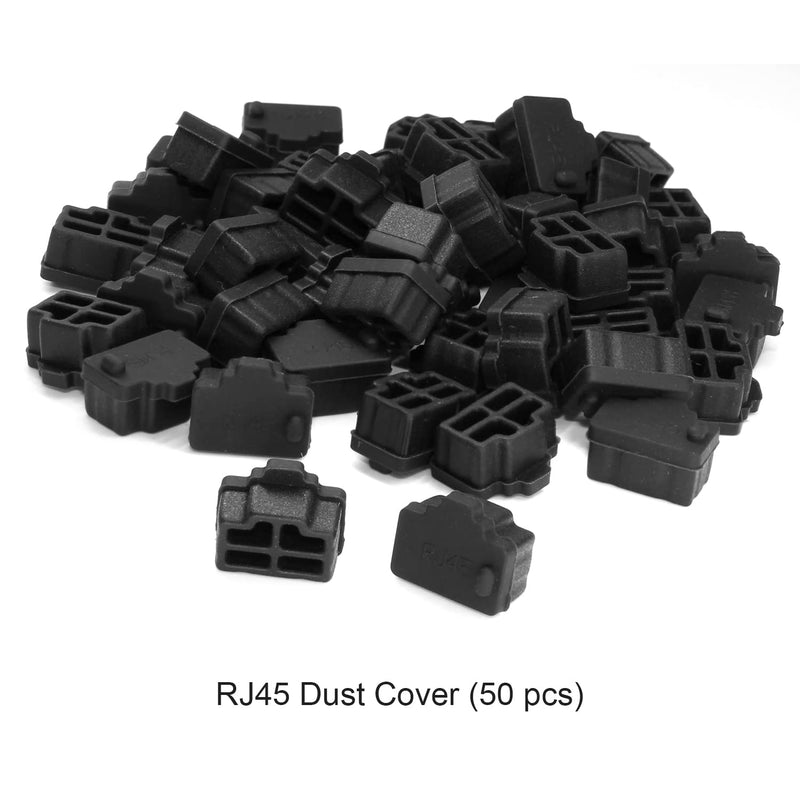 [Australia - AusPower] - RJ45 Dust Cover for Ethernet Hub Switch Port Anti Dust Cap Protector Plug, 50 Pcs USB 20 Pcs 