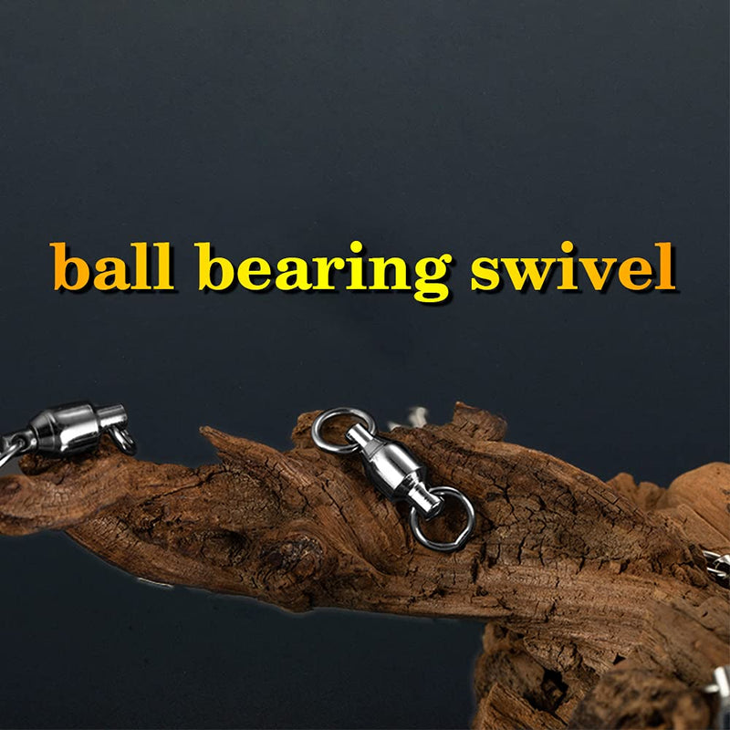 [Australia - AusPower] - AMYSPORTS Barrel Ball Bearing Swivel Saltwater Stainless Rolling Fishing Swivel Steel High Strength Fishing Swivels Connector Solid Welded Rings Black Nickel Size 0+0 (31lb) 50 pcs 