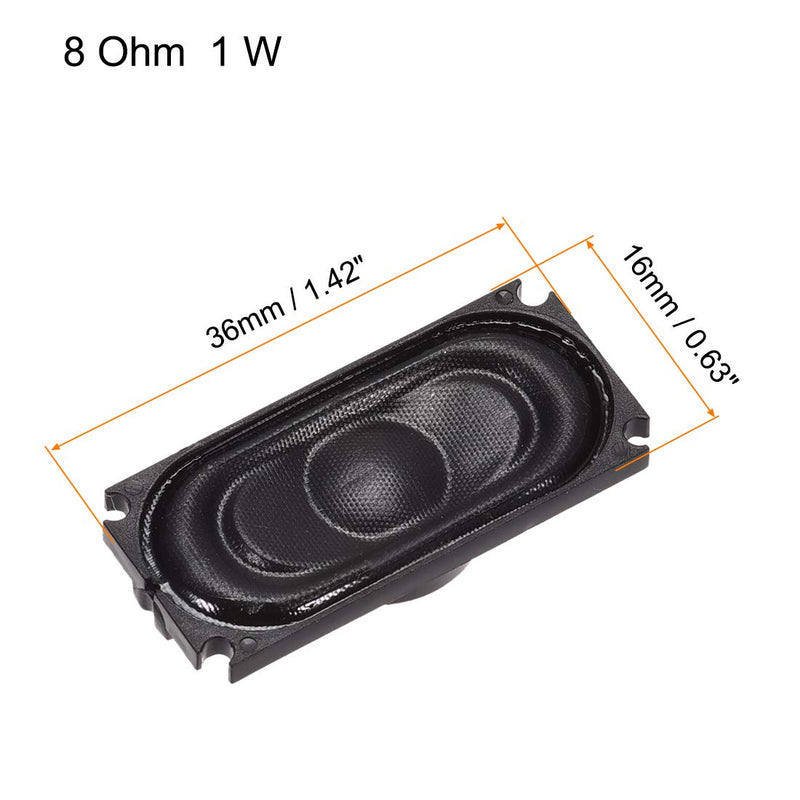 [Australia - AusPower] - uxcell 1W 8 Ohm DIY Magnetic Speaker 16mm X 36mm Square Shape Replacement Loudspeaker for Laptop 2pcs 