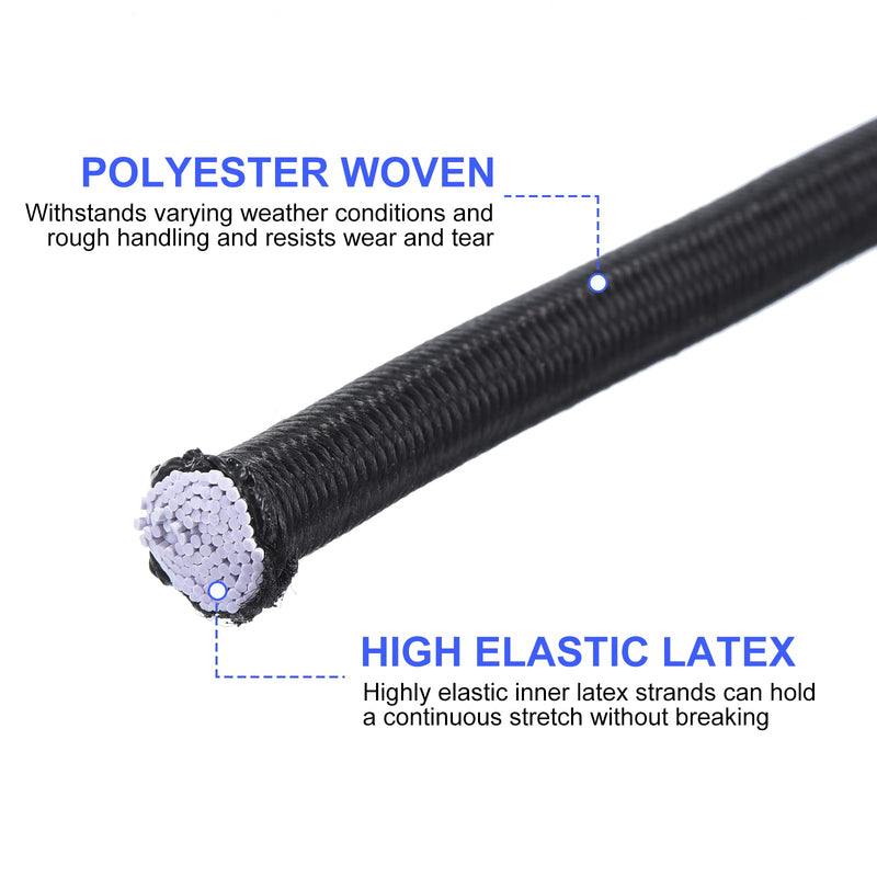 [Australia - AusPower] - PATIKIL Marine Grade Bungee Cord, 9/32" x50ft Elastic Polyester Bungee Cord Replacement Cord for Zero Gravity Chair, Shock Cord for Kayak Camping Tent Cargo Tie Downs 9/32"x50ft 