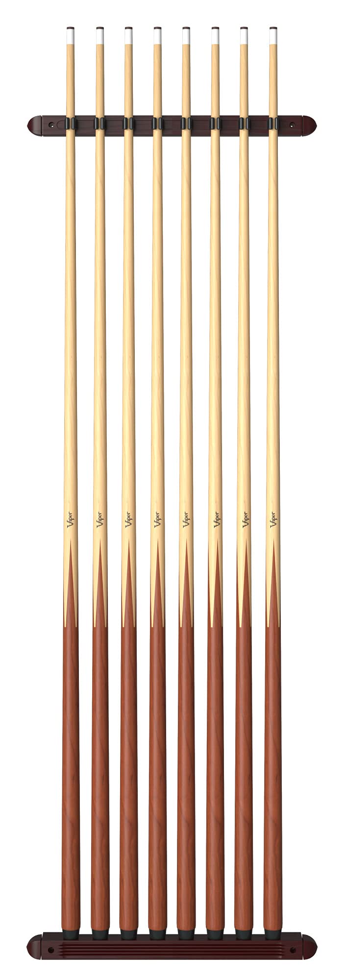 [Australia - AusPower] - Fat Cat 2-Piece Wall Mounted Hardwood Billiard/Pool Cue Rack, 