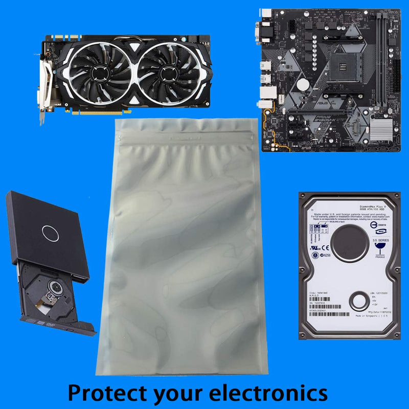 [Australia - AusPower] - Daarcin Anti Static Bags,ESD Bags,10pcs 11.8x15.7in(30x40cm) Resealable Large Size for Motherboard HDD with10pcs Labels and Electronic Device,Antistatic Bags for Graphics Card 10pcs 11.8x15.7in/30x40cm 