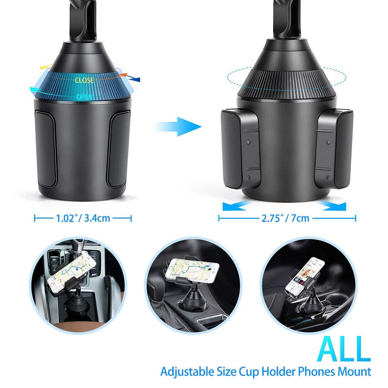 [Australia - AusPower] - Cup Phone Holder for Car,Car Cup Holder Phone Mount,Universal Adjustable Cup Holder Cradle Car Mount for iPhone 13/12 Pro Max/XR/XS/X/11/8/7 Plus/Samsung S20 Ultra/Note 10/S8 Plus/S7 EDG SHORT 