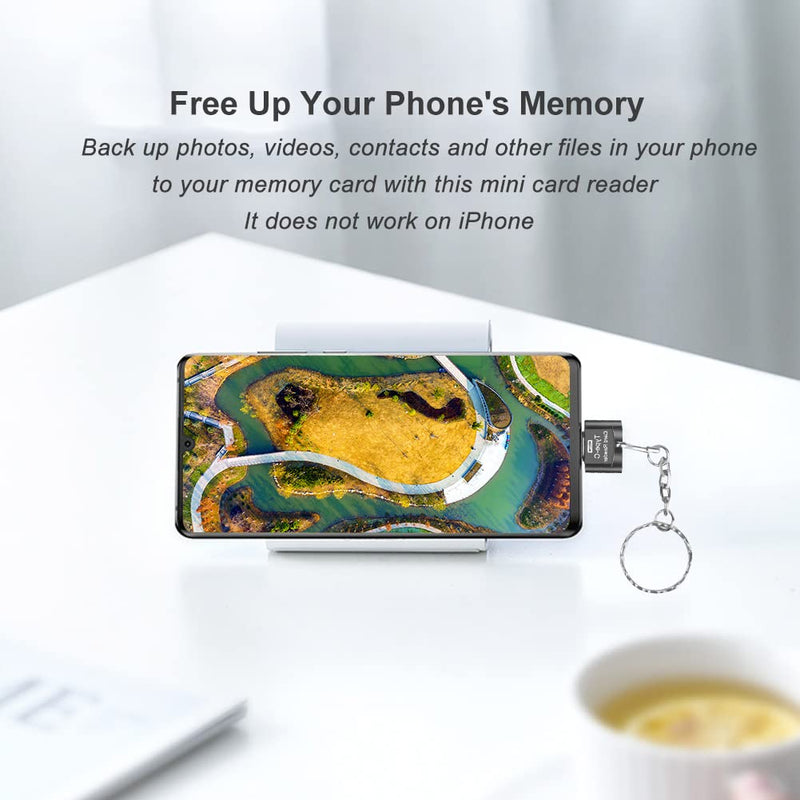 [Australia - AusPower] - Micro SD Card Reader, BorlterClamp USB C TF Card Reader, USB C to Micro SD Memory Card Reader with USB C to USB Adapter, Compatible with MacBook, Laptops, Galaxy Phones and More 