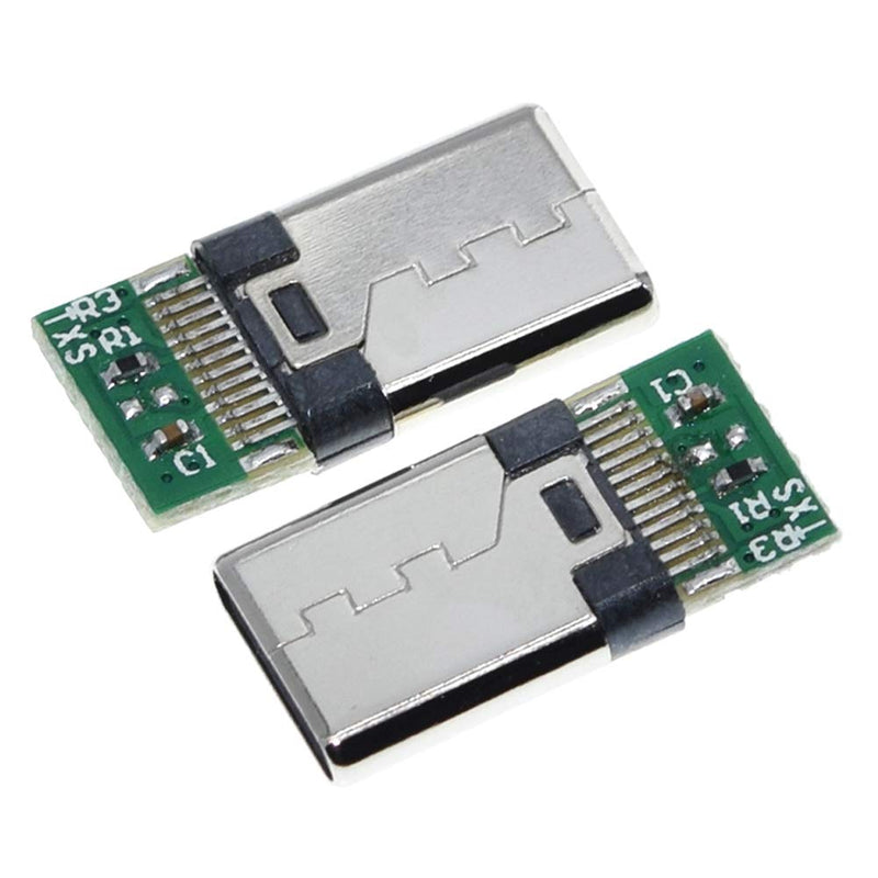 [Australia - AusPower] - ANMBEST 10PCS USB 3.1 Type C Connector 24 Pins Male Female Plug Socket Receptacle Adapter to Solder Wire & Cable 24P PCB Board Support Module Male+Female 