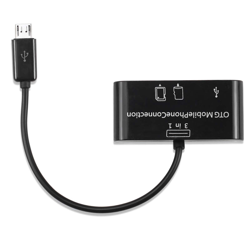 [Australia - AusPower] - MXTECHNIC 3 in 1 Micro USB OTG Host Adapter SD Card Reader Camera Card Reader Hub, OTG Mobile Phone Connection Host, USB 2.0 SD Card Adapter Kit for Android/Computer/Printer 