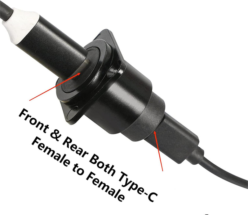 [Australia - AusPower] - SHANFEILU D Type Panel Mount Adapter Coupler USB Type C 3.1 Female to Female Panel Fixed Pass Through Module Extension Converter Data Transmission for Audio Video Network Equipment 