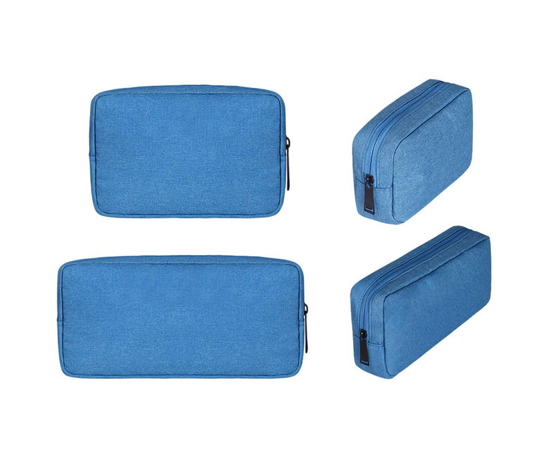 [Australia - AusPower] - Universal Electronics/Accessories Soft Carrying Case Bag, Durable & Light-Weight,Suitable for Out-Going, Business, Travel and Cosmetics Kit（Blue） 