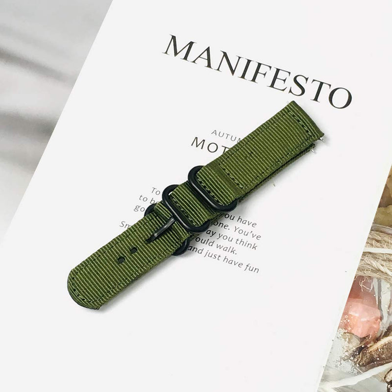 [Australia - AusPower] - Yeejok Compatible for Fossil Women's Gen 6/5E 42mm Bands Nylon 18mm Replacement, Quick Released Fine Woven Nylon Watch Strap for Fossil Women's Gen 4 Q Venture HR Smartwatch-Olive Green Olive Green-Black Buckle 