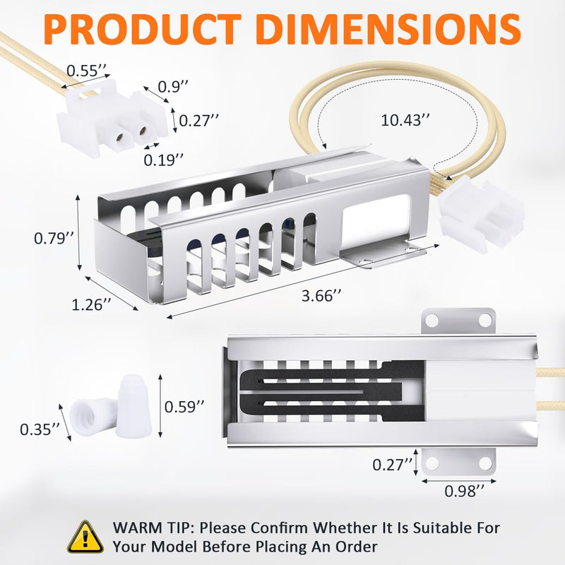 [Australia - AusPower] - WKZO WB13K21 Gas Oven Igniter for GE Samsung Kenmore Hotpoint Frigidaire Gas Oven, Stoves Igniter with Connector Plug and Nuts Exact Replacement NX58H5600SS NX58H5650WS DG94-00520A Norton 501a 