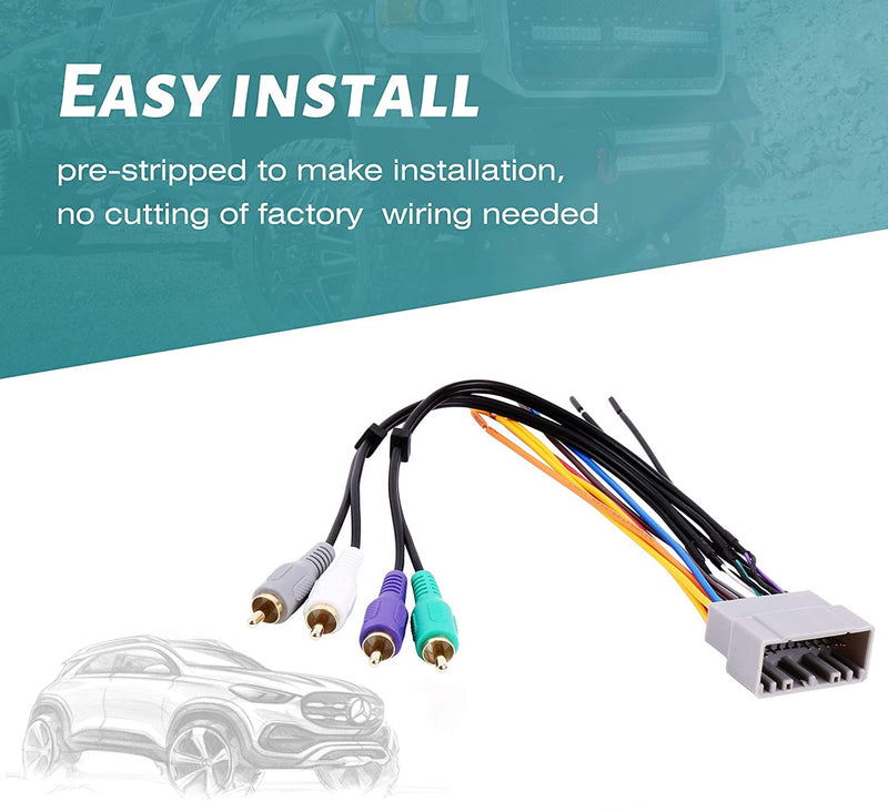 [Australia - AusPower] - RDBS AMP Amplifier Intergration Wire Harness RCA Plug Aftermarket Stereo Radio to Connect OEM Cable Harness Fit for 2002-2007 Chrysler/Dodge/Jeep 