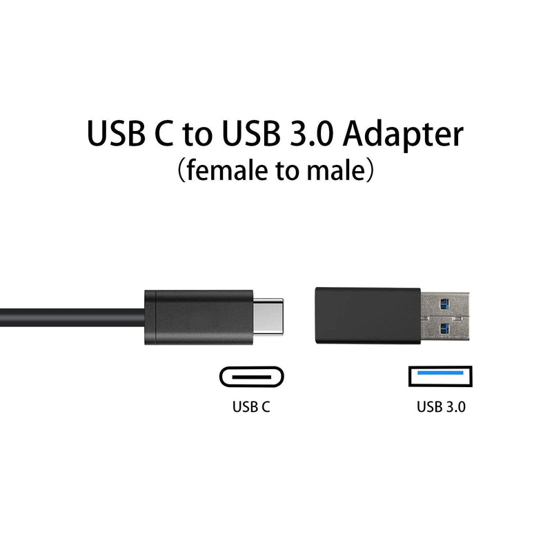 [Australia - AusPower] - Duttek USB to USB C Adapter, USB A to USB C Adapter，USB 3.0 Male to USB C Female Adapter Two Sides Support USB3.0 Speed Compatible with iPhone 11,Google Pixel,Samsung Galaxy,Huawei etc (Black) Black 