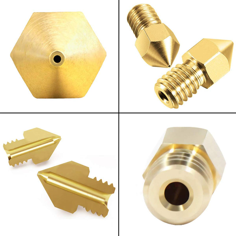 [Australia - AusPower] - 0.2MM MK8 Ender 3 Nozzles 10 pcs 3D Printer Brass Nozzles Extruder for Makerbot Creality CR-10 with 3 Needles and Metal Storage Box (0.2mm) 0.2MM 