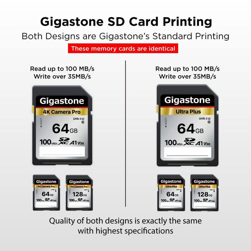 [Australia - AusPower] - Gigastone 64GB 2-Pack SD Card V30 SDXC Memory Card High Speed 4K Ultra HD UHD Video Compatible with Canon Nikon Sony Pentax Kodak Olympus Panasonic Digital Camera, with 2 Mini Cases SD 64GB V30 2PK 