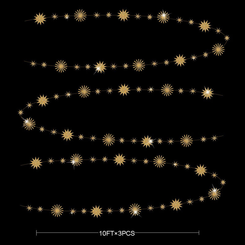 [Australia - AusPower] - pinkblume Gold Star Party Decorations Kit Sparking Twinkle Star Garland Glitter Paper Streamer Banner for Birthday Wedding Bridal Baby Shower Nursery Kids Room Holiday Showcase Decorations Supplies Gold Sparking 