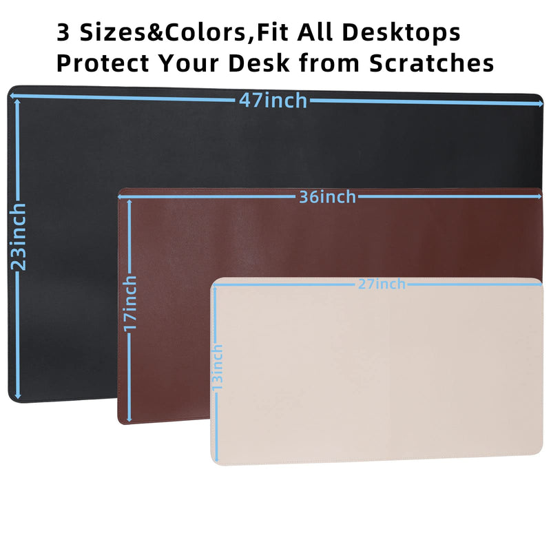 [Australia - AusPower] - Wolaile Desk Blotter Pad,36x17 inch PU Leather Computer Mouse Mat,Non-Slip Waterproof Writing Desktop Protector for Office Home,Large,Brown 36"x17" Brown 
