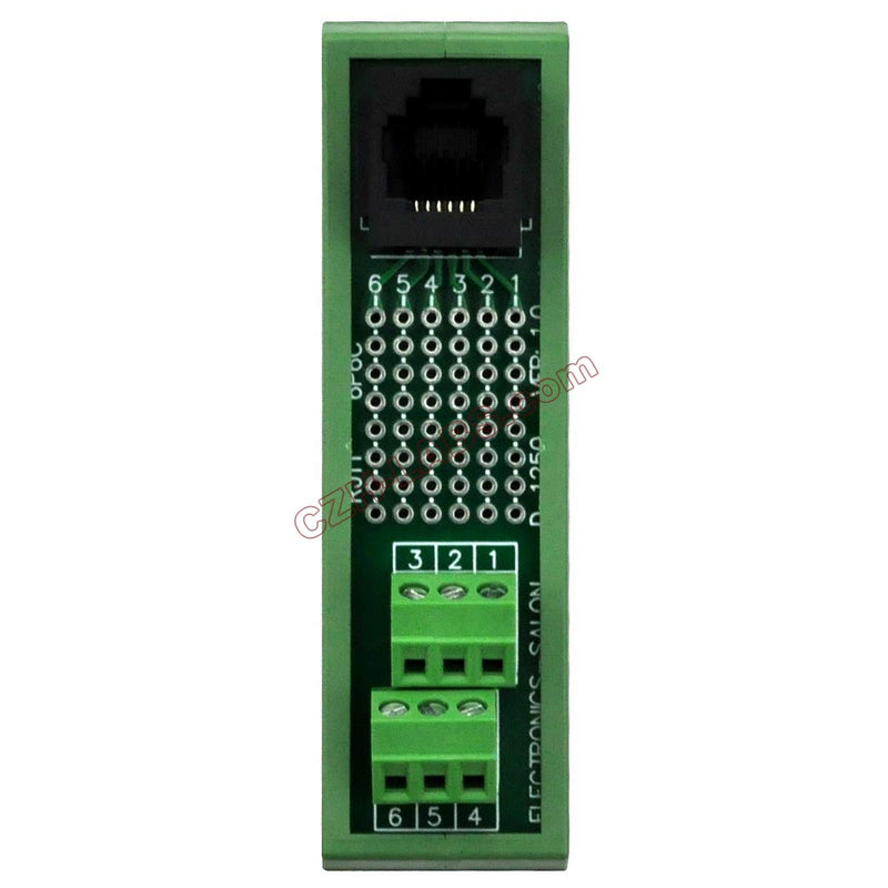 [Australia - AusPower] - Electronics-Salon Slim DIN Rail Mount RJ11/RJ12 6P6C Breakout Board Interface Module. 