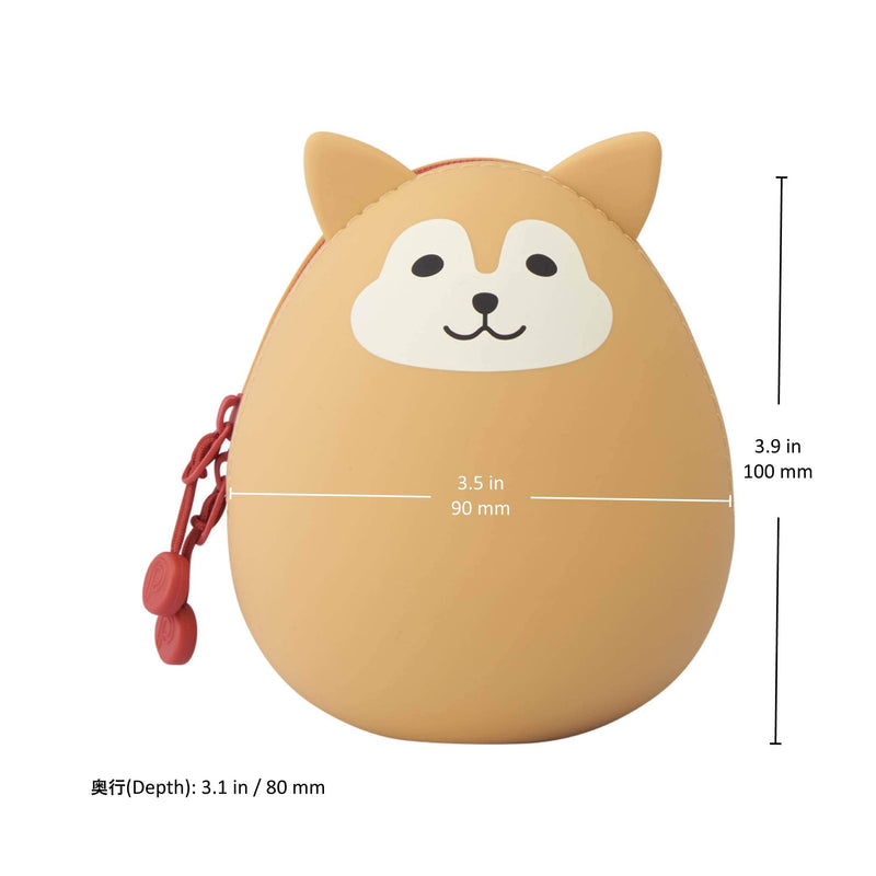 [Australia - AusPower] - LIHITLAB PuniLabo Mini Zipper Pouch, Egg-Shaped, 2.2" x 2.4", Penguin (A7782-10) Medium: 2.2 × 2.4 inches 