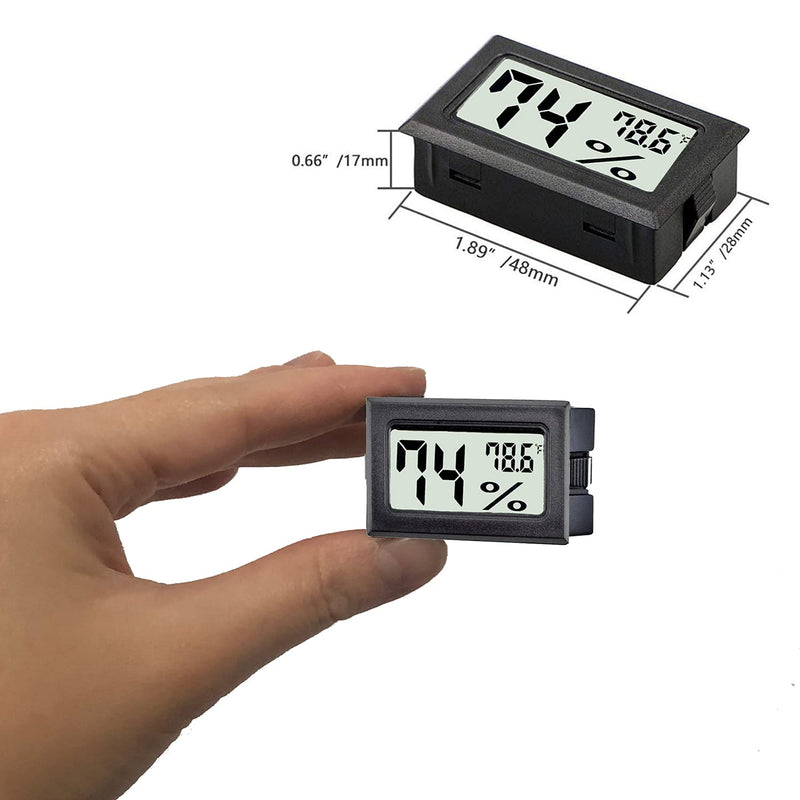 [Australia - AusPower] - TASOGEN 6 Pack Mini Digital Thermometer Hygrometer,Indoor Temperature and Humidity Gauge Meter Monitor Fahrenheit (℉) for Humidor,Greenhouse,Reptile Tank,Home,Jars 