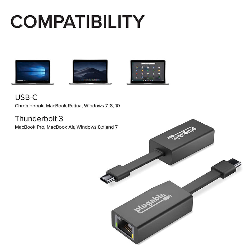 [Australia - AusPower] - Plugable USB C Adapter Bundle with USB C to Ethernet, HDMI, DisplayPort, and VGA Included, Thunderbolt 3 Adapters Compatible with MacBook Pro and Windows 