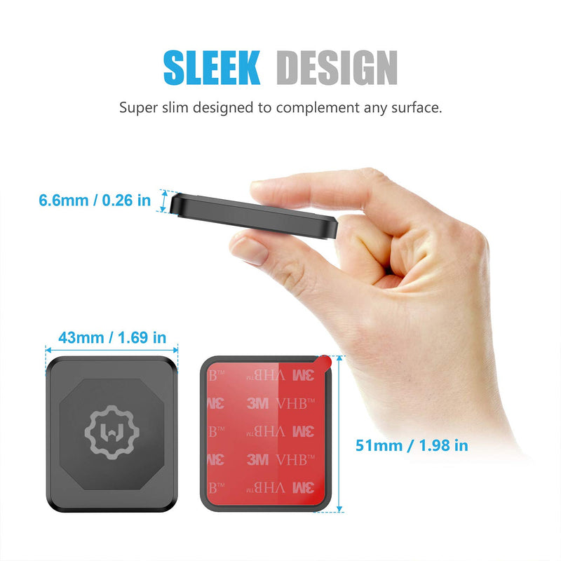 [Australia - AusPower] - WixGear Rectangle Flat Stick On Dashboard Magnetic Car Mount Holder for Cell Phones and Mini Tablets with Fast Swift-Snap Technology - Extra Slim 