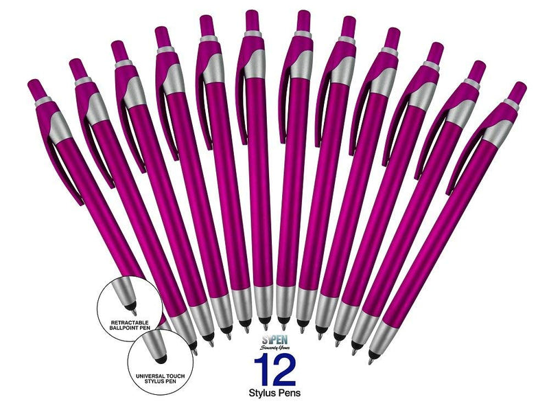 [Australia - AusPower] - 12 Pack Violet Stylus with Ball Point Pen for iPad Mini, iPad 2/3, New iPad, iPhone 5 4S 4 3GS, iPod Touch, Motorola Xoom, Xyboard, Droid, Samsung Galaxy Asus (12 Pack Violet) 12 Pack 