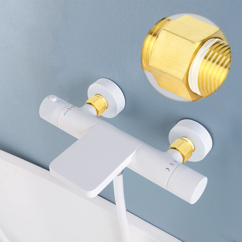 [Australia - AusPower] - TAISHER 2PCS Brass Pipe Fitting, Extension Hex Adapter, 1/2" Male Pipe x 1/2" Female Pipe, Length 100 mm/3.94 Inch 100mm Length 2 