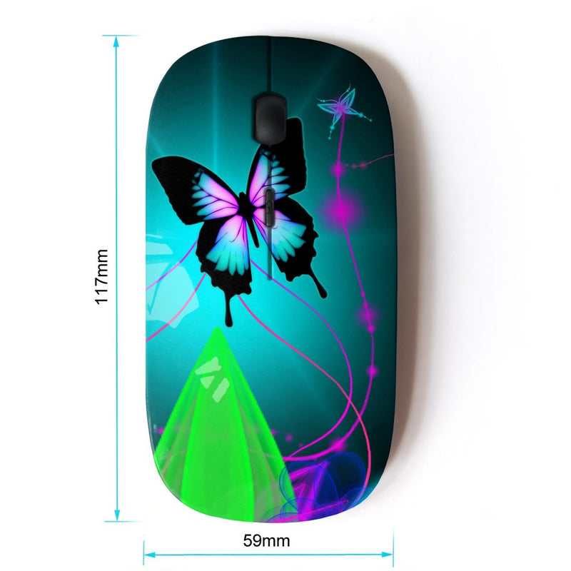 [Australia - AusPower] - KOOLmouse [ Optical 2.4G Wireless Mouse ] [ Iridescent Blue Green Purple Butterfly ] 