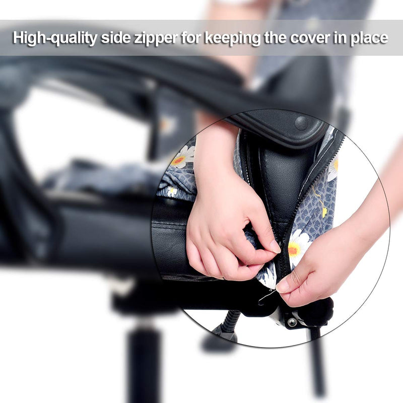 [Australia - AusPower] - WOMACO Printed Office Chair Covers, Stretch Computer Chair Cover Universal Boss Chair Covers Modern Simplism Style High Back Chair Slipcover - Peony, Large 