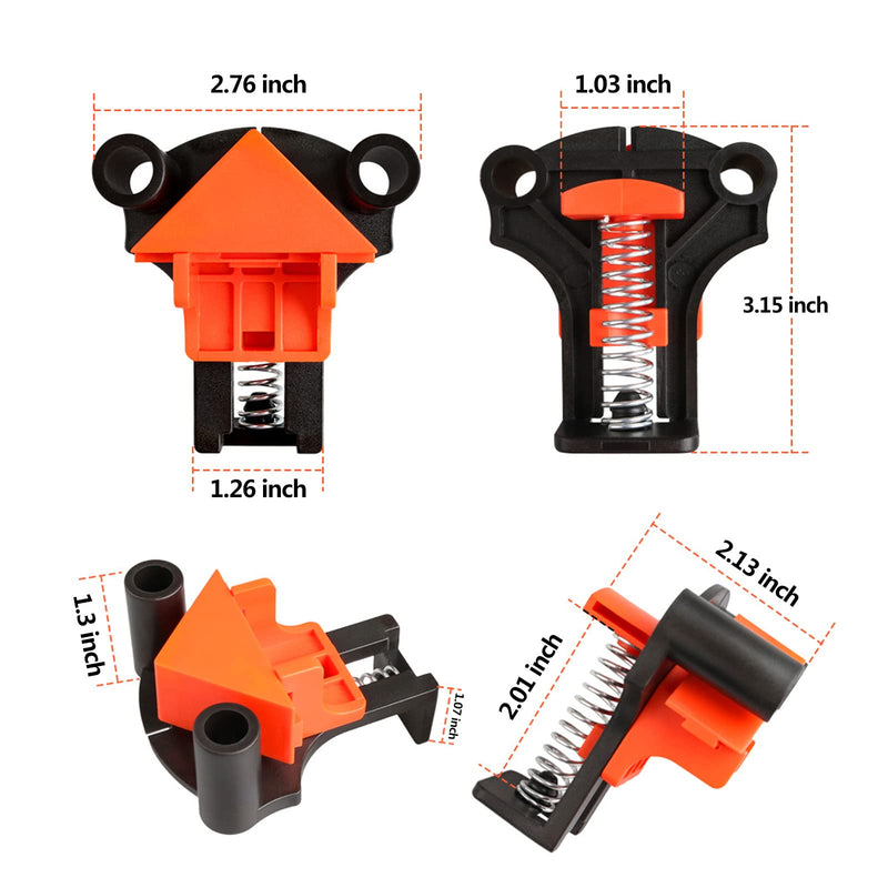 [Australia - AusPower] - 60/90/120 Degree Corner Clamp,Pro Carson Clamps for Woodworking,Adjustable Single Handle Spring Loaded Right Angle Clamp,Tool Gift for Men Father Carpenter, Welding, Drilling, Cabinets, Photo Framing 