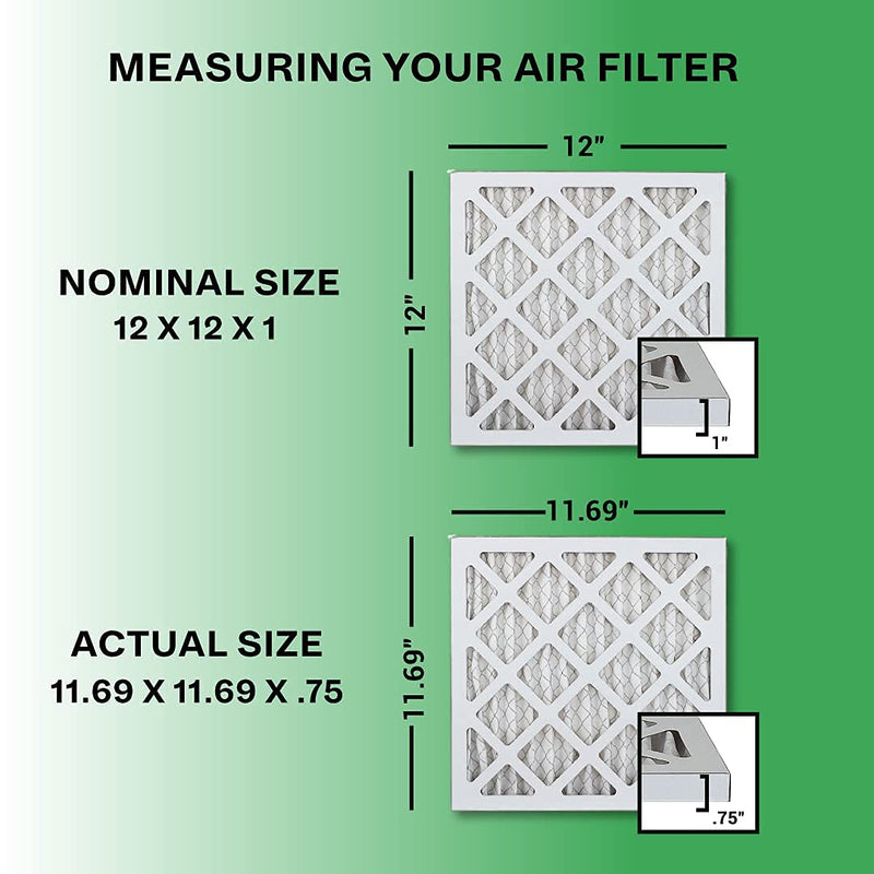 [Australia - AusPower] - Filterbuy 12x12x1 Air Filter MERV 8, Pleated HVAC AC Furnace Filters (4-Pack, Silver) 