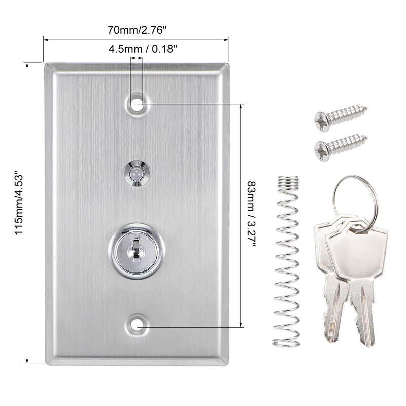 [Australia - AusPower] - uxcell Key Switch On-Off Exit Switches Emergency Door Release SPST for Access Control w DC 12V Red Green LED Indicator 