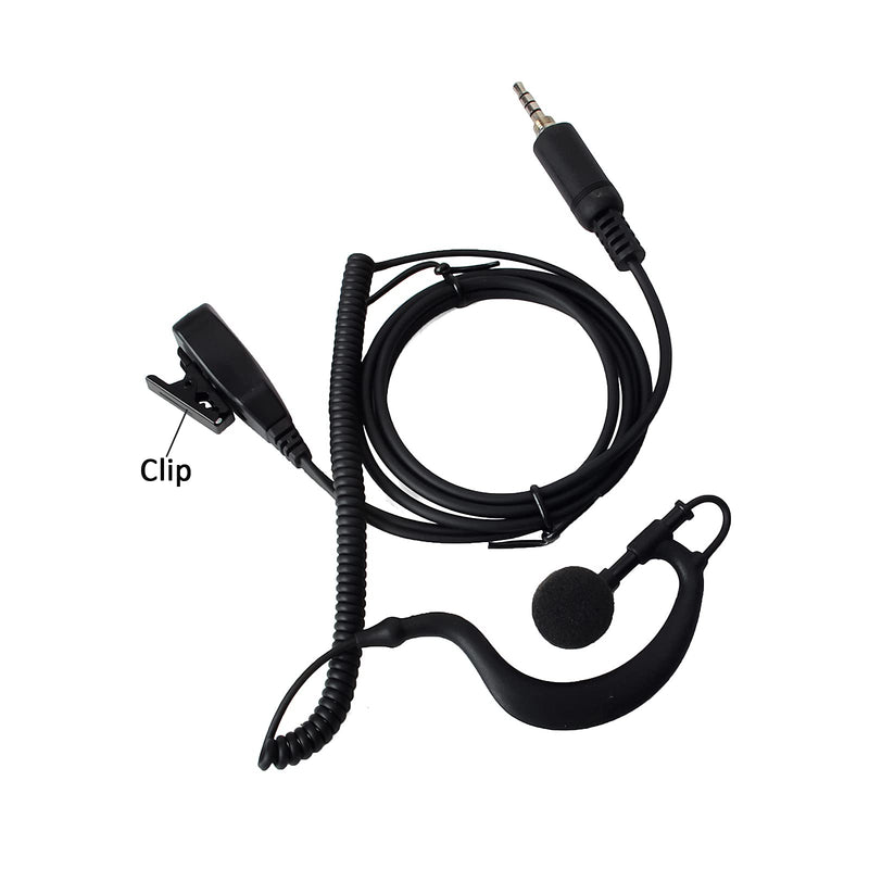 [Australia - AusPower] - HYS G Shape Earpiece Headset with Built-in line mic PTT(Push to Talk) Ear Hook Earpiece(3.5mm S/P 4C Thread) Jack for Yaesu Vertex VX-6R VX-7E VX-127 VX-170 Handheld Radio 