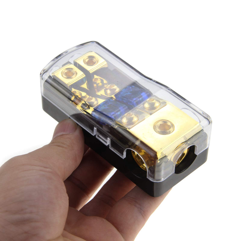 [Australia - AusPower] - ZOOKOTO Copper Distribution Block, 0GA(4/6/8/10) GA to 4(6/8/10) GA 60 Amp Mini ANL 2 Way Fuse Holder 60A 