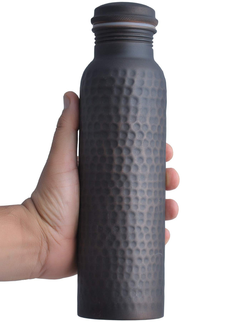 [Australia - AusPower] - Staglife Copper Bottle for Drinking Water - Ayurveda Health Benefits to Increase Immunity - Pure Drinking Water - Leak Proof - Antique Black Matte Finish - (Large / 1 Litre / 34 ounce) 
