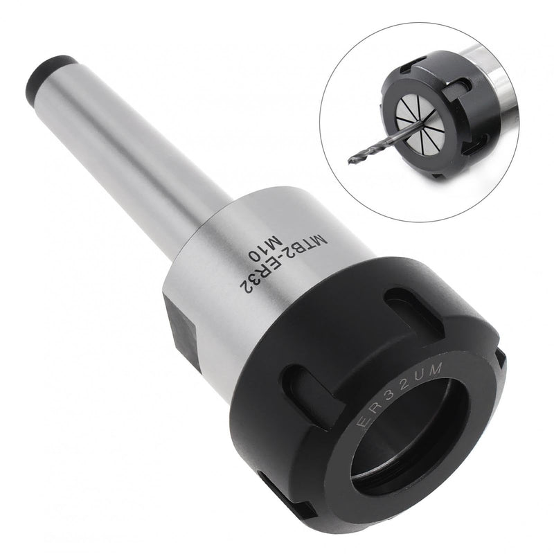 [Australia - AusPower] - MTB2 ER32 Collet Chuck Holder, CLAHJQX M10 Morse Cone Collet Chuck Tooling Holder, Taper Milling Chuck Holder 