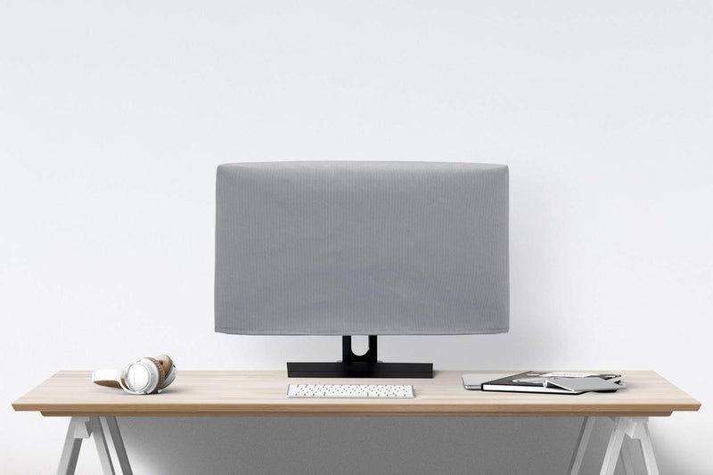 [Australia - AusPower] - Computer Monitor Dust Cover - 22 to 24 Inch LCD Flat Screen HD Protector [Antistatic, Water Resistant, Heavy Duty Fabric, Silver] by DigitalDeckCovers Fits 22 to 24" LCD 