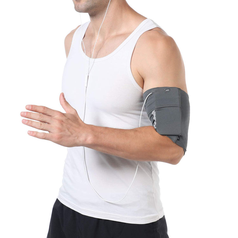 [Australia - AusPower] - Ailzos Phone Armband Sleeve Gym Workout Phone Holder, Running Sports Arm Band Pouch for Men Women Cell Phone Holder for iPhone 11/XR/XS/X/8 Plus/7/6s, Pixel 1 2 2XL, Galaxy S10 S9 S8 S7 S6 A8, Gray S Small 