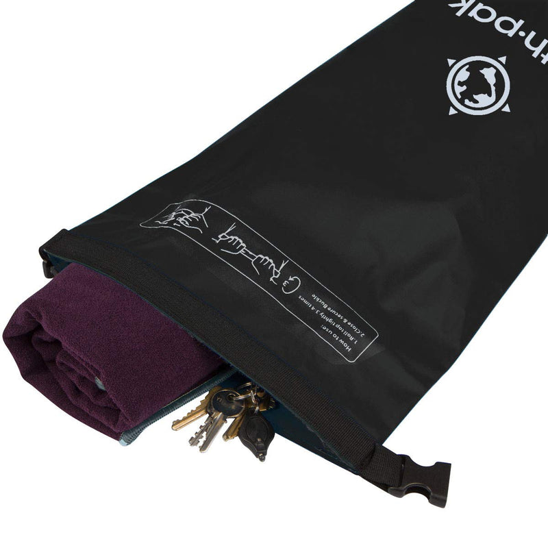 [Australia - AusPower] - Earth Pak -Waterproof Dry Bag - Roll Top Dry Compression Sack Keeps Gear Dry for Kayaking, Beach, Rafting, Boating, Hiking, Camping and Fishing with Waterproof Phone Case 10L Black 
