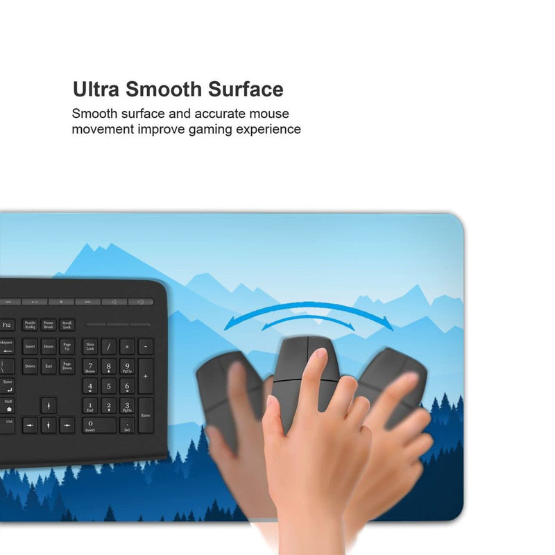 [Australia - AusPower] - Blue Mountain Forest Landscape Mouse Pad Gaming XL Large Mousepad Desk Mat Long Extended Big Keyboard Pads Table Accessories for Gaming and Office Pc Laptop Computer 31.5 X 11.8 Inch Blue Mountain Forest Landscape One Size 