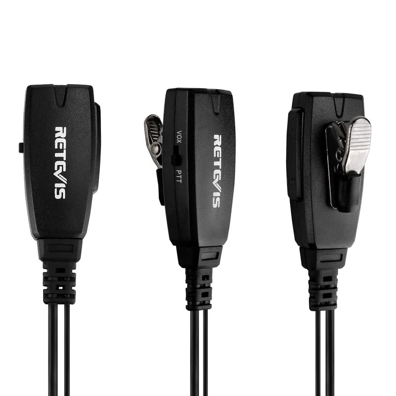 [Australia - AusPower] - Retevis EEK016 G Shape Earhook Walkie Talkie Earpiece, VOX Hands Free Earpiece, Compatible with Retevis RT22 RT21 H-777 RT68 RT19 Walkie Talkies, Two Way Radio Headset with Mic 2 Pin(6 Pack) 