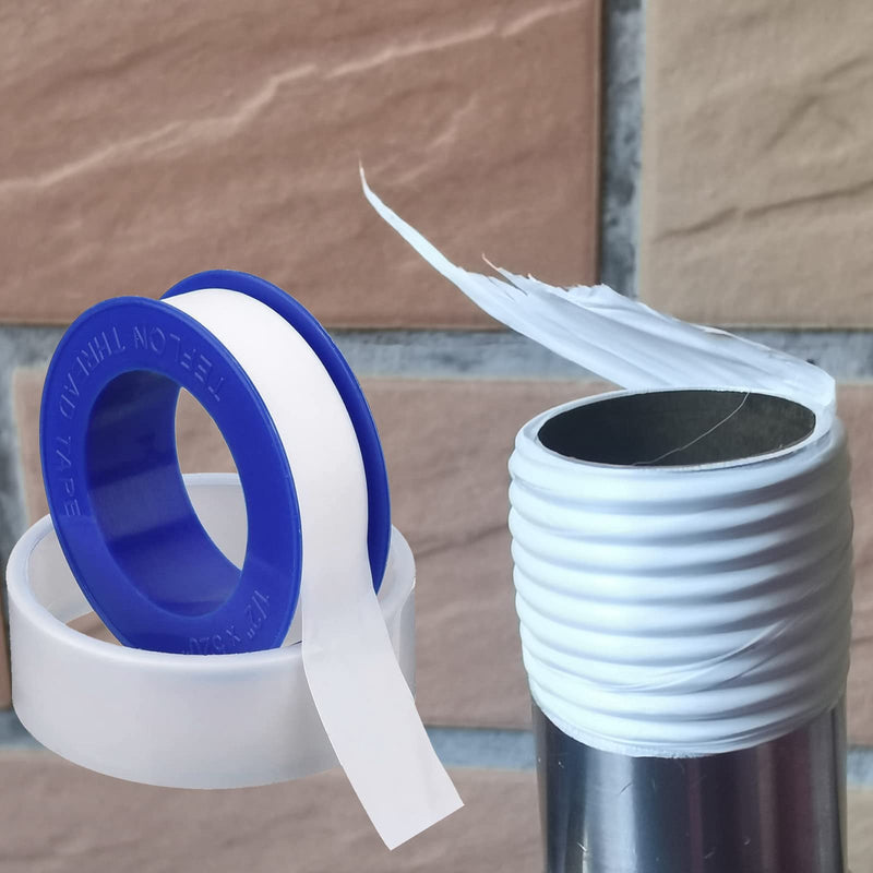 [Australia - AusPower] - PTFE Pipe Slealant Seal Teflon Tape Plumbers Tape - 10 Rolls Theard Flex Seal Tape Waterproof Plumbers Plumbing White 1/2" x 394 Inch 1/2 by 394 Inches 10 Rolls 