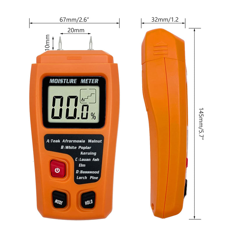 [Australia - AusPower] - Digital Wood Moisture Meter Wood Humidity Tester Hygrometer Timber Damp Detector Large LCD Display 