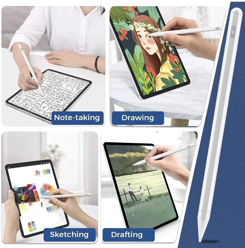 [Australia - AusPower] - Stylus Pen for iPad with Palm Rejection Flexible Stylus Pencil Compatible with Apple iPad Pro iPad Air 3rd/4th Gen iPad 6/7/8th Gen iPad Mini 5th Gen for Precise Writing and Drawing（Button Switch） Button Switch 