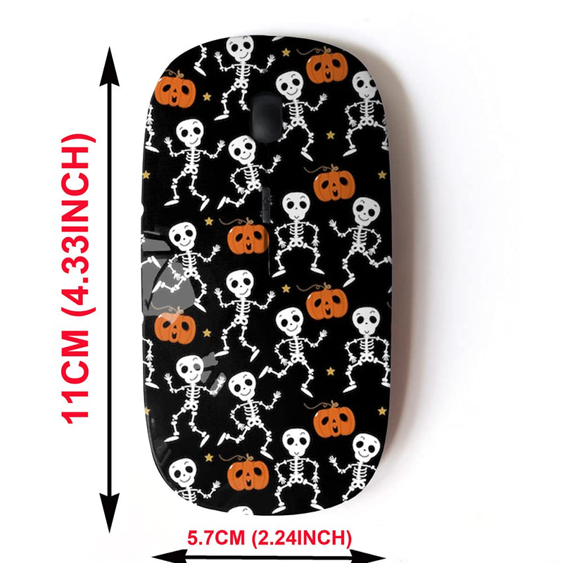 [Australia - AusPower] - 2.4G Wireless Mouse with Cute Pattern Design for All Laptops and Desktops with Nano Receiver - Cute Skeleton Dance Pumpkin 