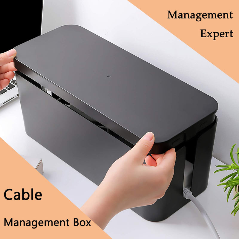 [Australia - AusPower] - Cable Management Box Organizer Wire Organizer for Home and Office System to Cover and Hide, Power Strips, Surge Protector (Large) 