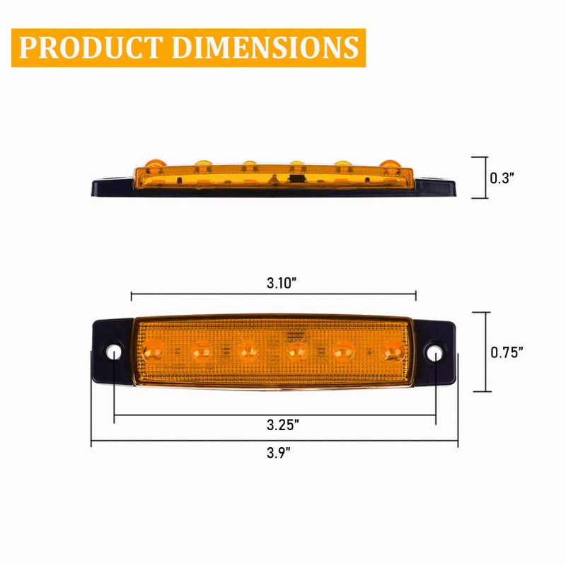 [Australia - AusPower] - PSEQT LED Boat Interior Lights Marine Courtesy Light Strip Deck Transom Cockpit Navigation Lighting Waterproof for Fishing Pontoon Kayak Yacht Sailboat (Blue 10Pcs)… Amber 